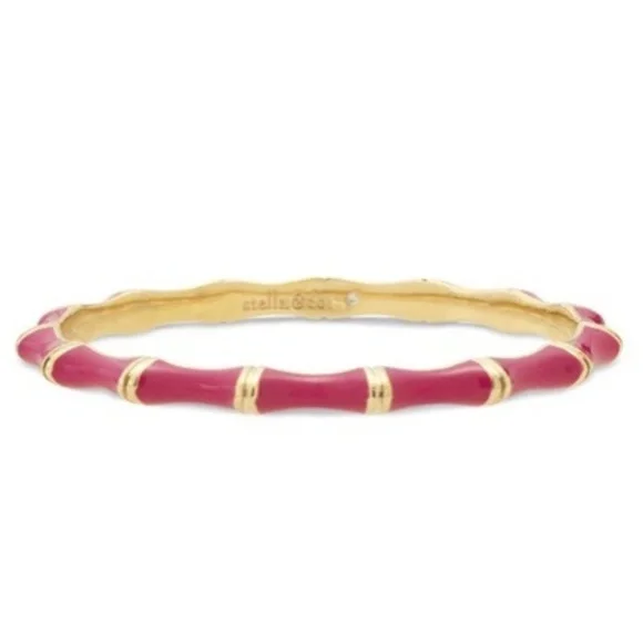 Stella & Dot | Dainty Gold Bangle Bracelet 🌸🦄💫✨PINK+Gold Julep Bangle - Picture 2 of 8